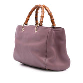 Medium Calfskin Bamboo Shopper Satchel